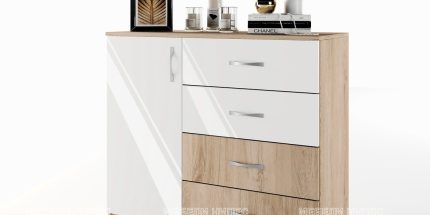 product - Скрин Сити 3008 сонома арвен/бяло гланц