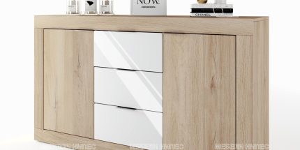 product - Скрин Сити 3075 сонома арвен/бяло гланц