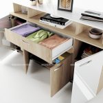 Многофункционален скрин Сити 3056 сонома арвен/бяло гланц