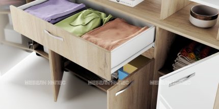 product - Многофункционален скрин Сити 3056 сонома арвен/бяло гланц