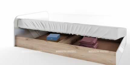 product - Приста Сити 2011 сонома арвен/бяло гланц за матрак 120/190 см