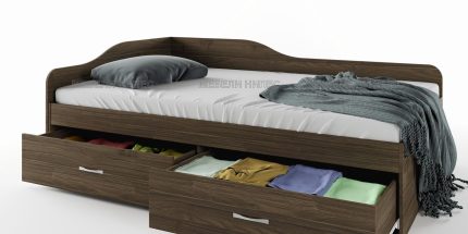 product - Приста с чекмеджета Сити 2030 орех адмирал – за матрак 120/190 см