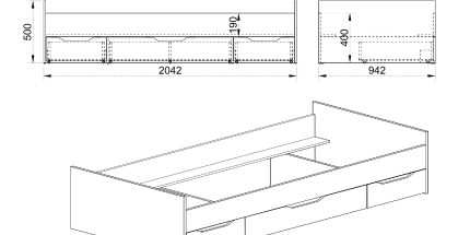 product - Легло с чекмеджета Сити 2029 за матрак 90/200 см