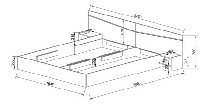 product - Спалня за матрак 160/200 см Сити 2007 сонома арвен/бяло гланц – промо цена