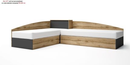 product - Комплект с високи легла Лео 7 дъб вотан/антрацит – 82/190 см или 90/200 см