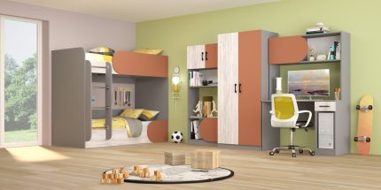 Детска стая с двуетажно легло Рики