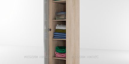 product - Гардероб еднокрилен Сити 1010 сонома арвен/бяло гланц