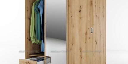 product - Гардероб с плъзгащи врати Сити 1006 дъб артисан