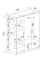 Гардероб трикрилен Сити 1002 орех адмирал