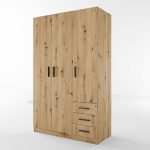 Гардероб трикрилен Сити 1028 дъб артисан