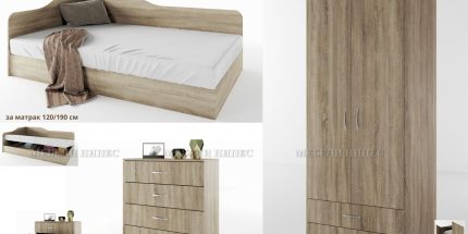 Спалня с приста + скрин Лея 1 – 2 варианта