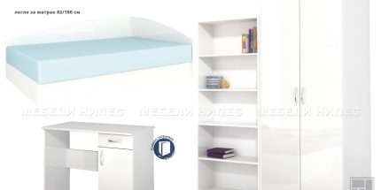 product - Детска стая Арни 201 бяло гланц – промо цена