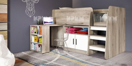 Детски стаи комплекти - Легло със скрин и бюро Сити 5023 – Промо цена