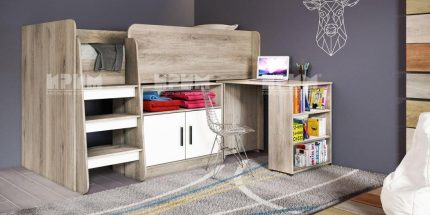 Детски стаи комплекти - Легло със скрин и бюро Сити 5023 – Промо цена