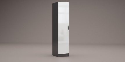 product - Еднокрилен гардероб Аполо 7 антрацит/бяло гланц