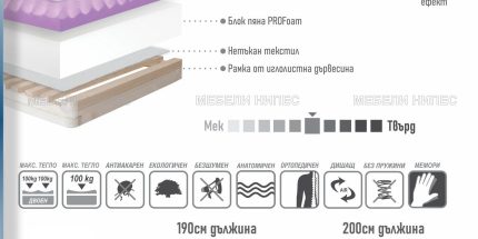 product - Еднолицев матрак с мемори Инес