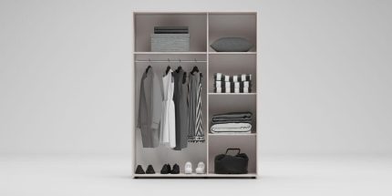 product - Гардероб Аполо 4 антрацит/бяло гланц – промо цена