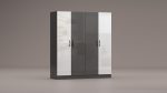 Гардероб Аполо 6 антрацит/бяло гланц
