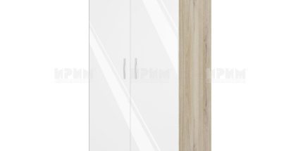 product - Гардероб двукрилен Сити 1001 сонома арвен/бяло гланц