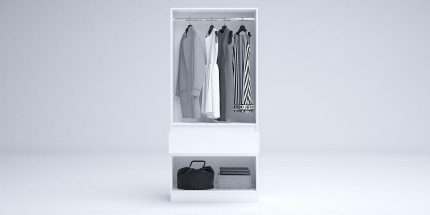 product - Гардероб с чекмедже Лео 2 бяло гланц