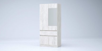 product - Гардероб с чекмедже Лео 2 дъб бланко