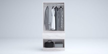 product - Гардероб с чекмедже Лео 2 дъб бланко