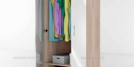 product - Гардероб двукрилен Сити 1001 сонома арвен/бяло гланц
