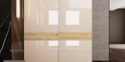 product - Гардероб Сити 1037 с МДФ кашмир гланц