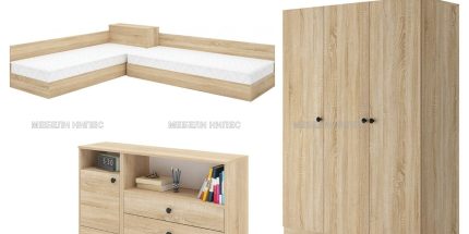 product - Спален комплект с ъглови легла Мареа 20 дъб сонома – промо цена