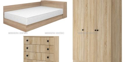 product - Спален комплект с приста Примо 2 дъб сонома – промо цена