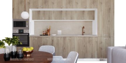 Кухни Дъб Сонома Арвен - Кухня City 9114 с термоплот