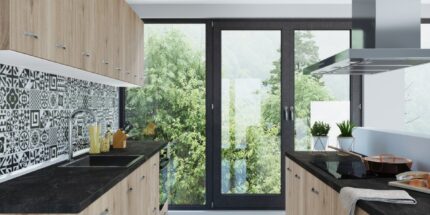 Кухни Дъб Сонома Арвен - Кухня City 9117 с термоплот