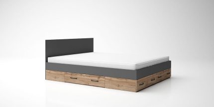 product - Легло с чекмеджета Аполо 10 дъб вотан/антрацит – промо цена