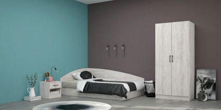 product - Спалня с приста Аполо 1 дъб бланко – Промо цена
