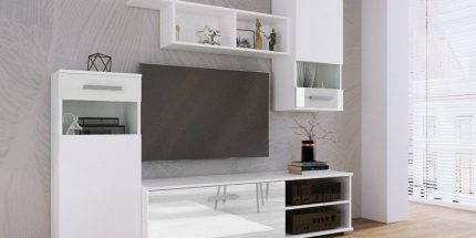 product - Модулна секция Емина 1 бял гланц МДФ – промо цена