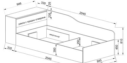 product - Легло с ракла Сити 5046 за матрак 90/200 см