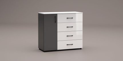 product - Скрин Аполо 7 антрацит/бяло гланц