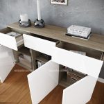 Комплект за дневна BOSS с МДФ бял гланц – Промо цена