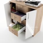 Скрин Сити 3004 сонома арвен/бяло гланц – Промо цена