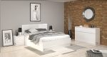 Комплект с висока спалня Лео 201 бяло гланц