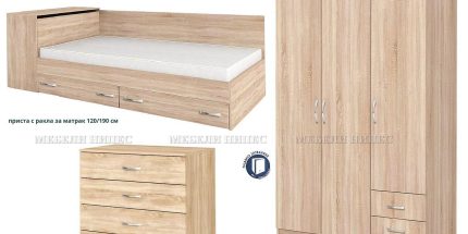 product - Спален комплект с приста Кари дъб сонома – Промо цена