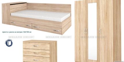 product - Спален комплект с приста Меган дъб сонома – Промо цена