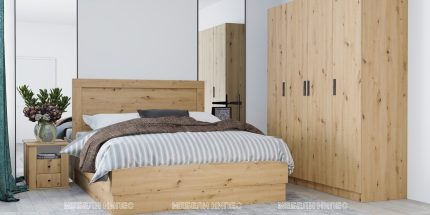 product - Спален комплект с висока спалня Сити 7063 дъб артисан