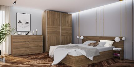 product - Спален комплект + скрин Сити 7071 орех адмирал – Промо цена