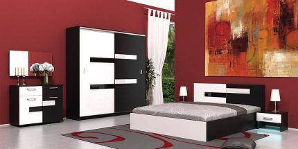 product - Спален комплект Вега бяло/черно