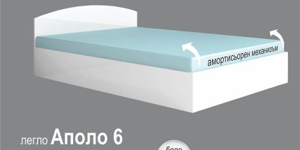 product - Легло за матрак 160/200 см Аполо 6 бял гланц