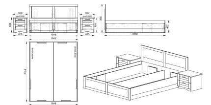 product - Спалня с нощни шкафчета Fiasco с МДФ – Промо цена