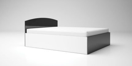 product - Висока спалня за матрак 160/200 см Лео 6 антрацит/бяло гланц