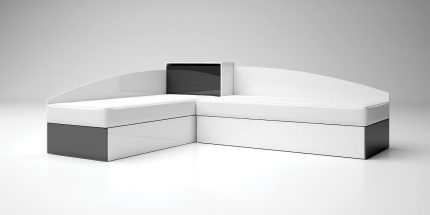 product - Високи ъглови легла с ракла Лео 7 антрацит/бяло гланц – Промо цена