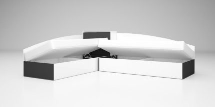 product - Високи ъглови легла с ракла Лео 7 антрацит/бяло гланц – Промо цена